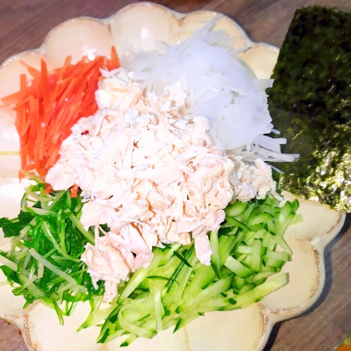 茹でササミ☆手巻きサラダ